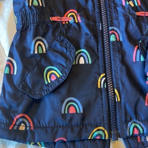 Fleece Lined Rainbow Rain Jacket/Wind Breaker - Picture 3 of 7